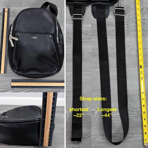 David Jones Paris Black Faux Leather 12\